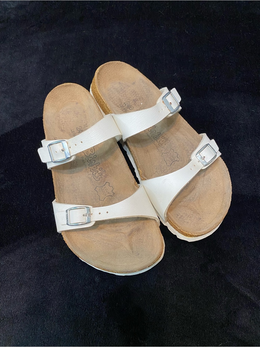 Birki’S by Birkenstock White Double-Buckle Sandals Women’s Size 6